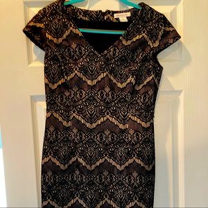 Beautiful black lace mid-length dress